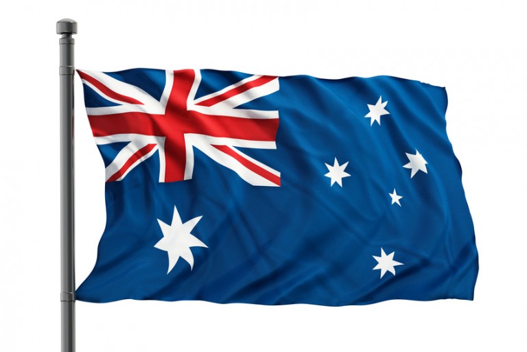Australian citizenship test flag