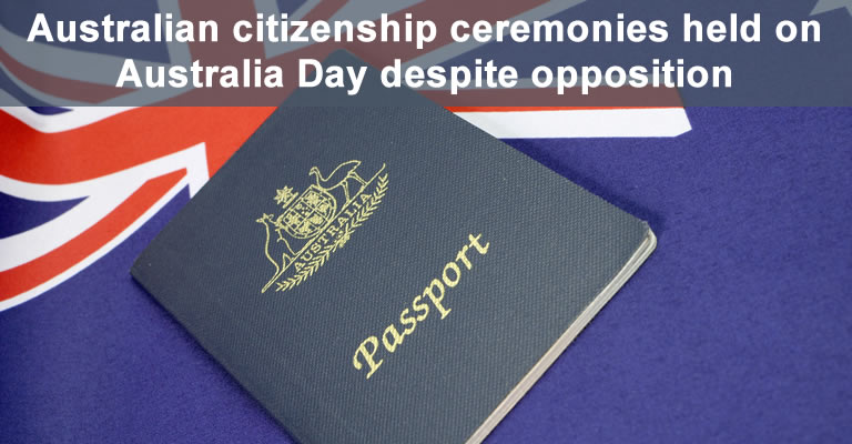 Australian citizenship passport and flag