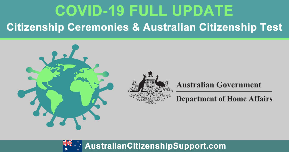 COVID-19 full update Australian Citizenship Test Citizenship Ceremonies